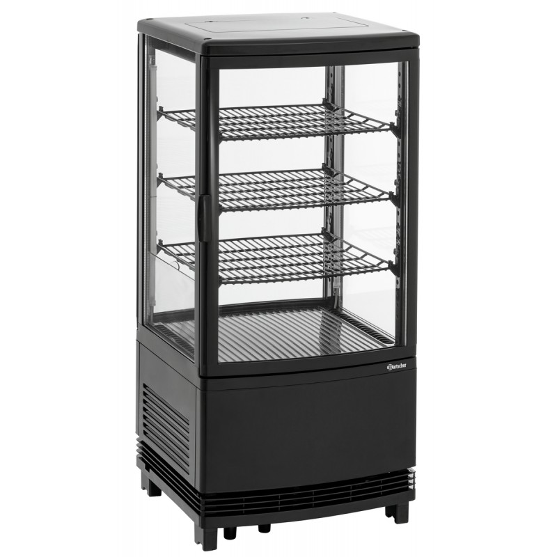 Vitrine réfrigérée noire, 75L, dimensions: 425x429 mm.