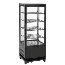 Mini vitrine réfrigérée noire, 98L, dimensions: 425x429 mm.