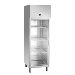 Réfrigérateur avec porte en verre, dimensions: 680x855x2060 mm.