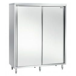 Armoire haute en acier inoxydable, 2 portes coulissantes. Dim : 1.2 X 600 X 2 mm