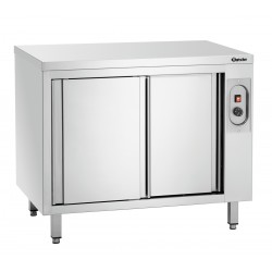 Armoire chauffante inox, 1000x700x850 mm, 2 kW, portes coulissantes.