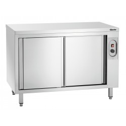 Armoire chauffante inox, portes coulissantes, puissance 2 kW, ajustable. Dim : 1.2 X 700 X 850 mm