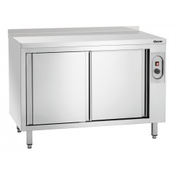 Armoire chauffante inox, 1200x700x850 mm, 2 kW, portes coulissantes.