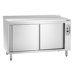 Armoire chauffante en acier inoxydable, portes coulissantes, 2 kW. Dim : 1.4 X 700 X 850 mm