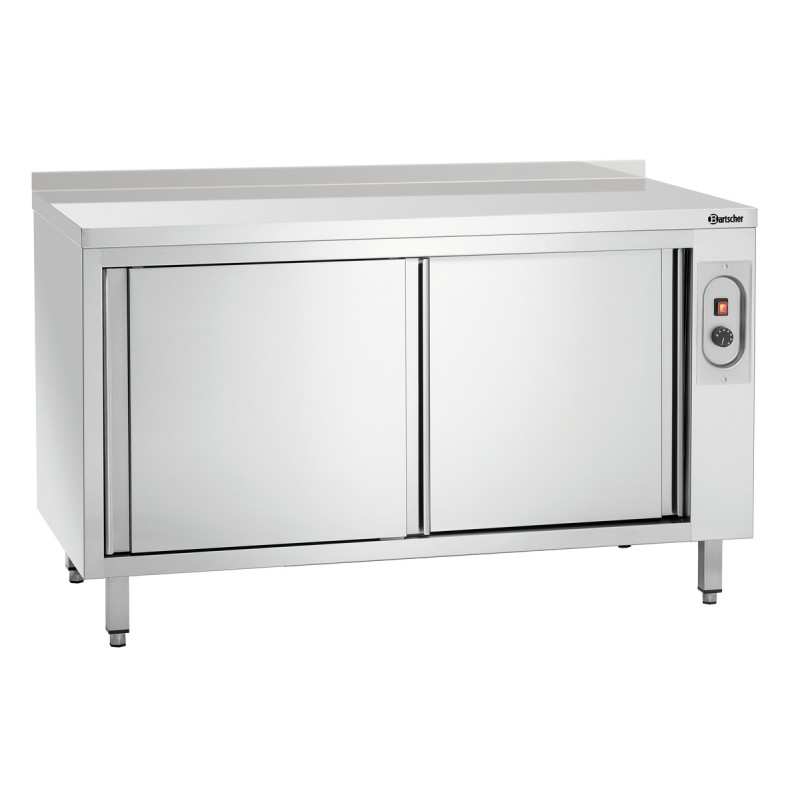 Armoire chauffante en acier inoxydable, portes coulissantes, 2 kW. Dim : 1.4 X 700 X 850 mm