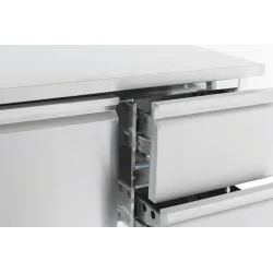 Table réfrigérée (+2+8°C) - Dessus granit - 1 porte + 2 tiroirs