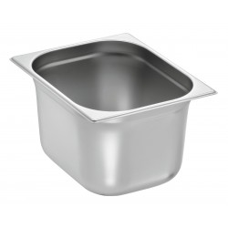 Bac GN en acier inoxydable, 12,50 L, norme EN 631. Dim : 325 X 265 X 200 mm