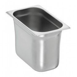 Bac GN en acier inoxydable, 5,50 L, norme EN 631. Dim : 265 X 162 X 200 mm