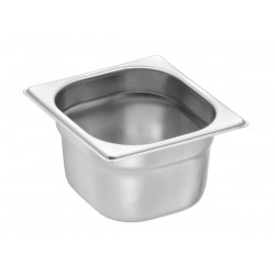 Bac GN en acier inoxydable, 1,60 L, norme EN 631. Dim : 176 X 162 X 100 mm