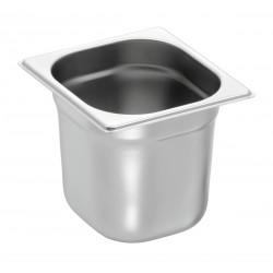 Bac GN en acier inoxydable, 2,40 L, norme EN 631. Dim : 176 X 162 X 150 mm