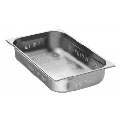 Bac GN perforé en acier inoxydable, 530x325x100 mm.