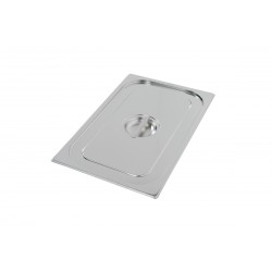 Couvercle 1/1GN en acier inoxydable, 530x325x20 mm.