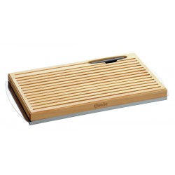 Planche à pain en bois avec récupérateur de miettes intégré. Dim : 475 X 260 X 40 mm