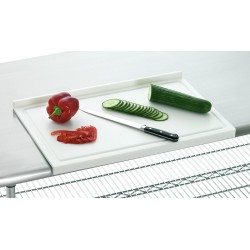 Planche découpe alimentaire PE, 580x375x45 mm, antidérapante.