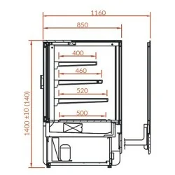 Vitrine comptoir réfrigérée pour boulangerie - L 1400 mm - Froid positif ventilé - Gamme Sensation