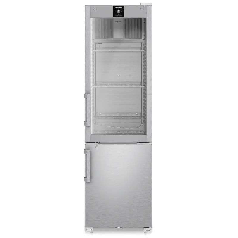 Combiné professionnel, inox porte vitrée, 389L