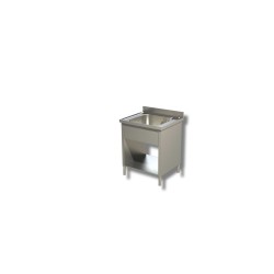 Bac de plonge sur placard de rangement ouvert Dim : 70  x  70  x  85  cm