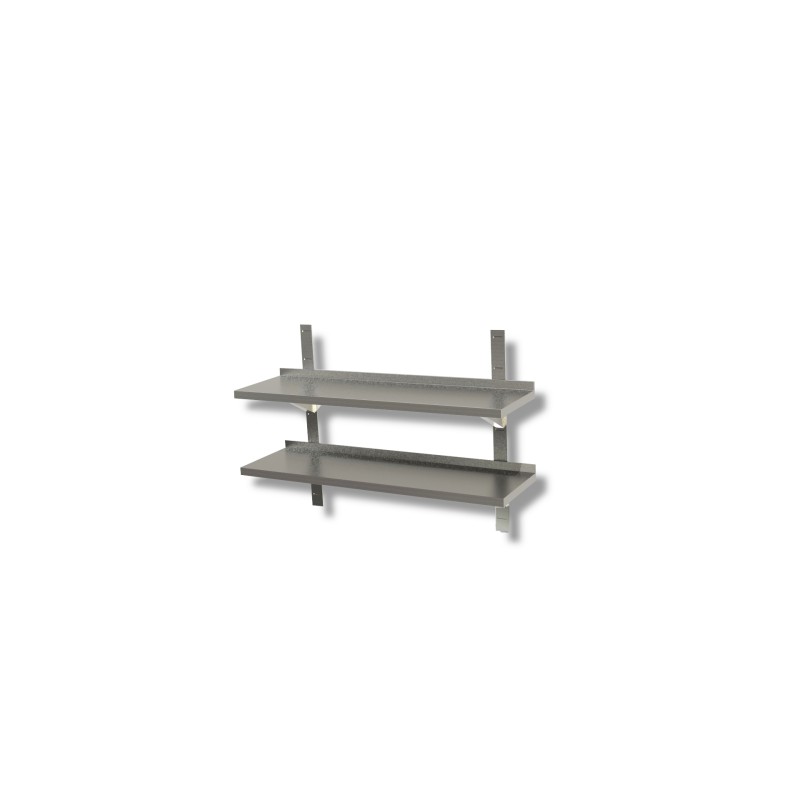 Etagères double sur crémaillère fournies Dim : 80 x 30 x 4 cm Etagères double sur crémaillère fournies Dim : 80 x 30 x 4 cm