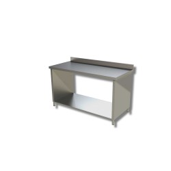 Meuble Bas adossé en Inox – Structure Ouverte traversante Dim : 120 x 70 x 85 cm