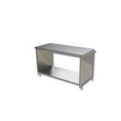 Meuble Bas centrale en Inox – Structure Ouverte traversante Dim : 140 x 70 x 85 cm