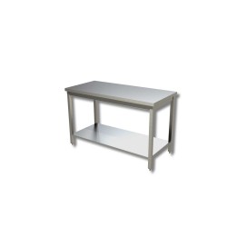 Table inox Centrale avec 1 étagère AISI 304 Dim : 110 x 70 x 85 cm
