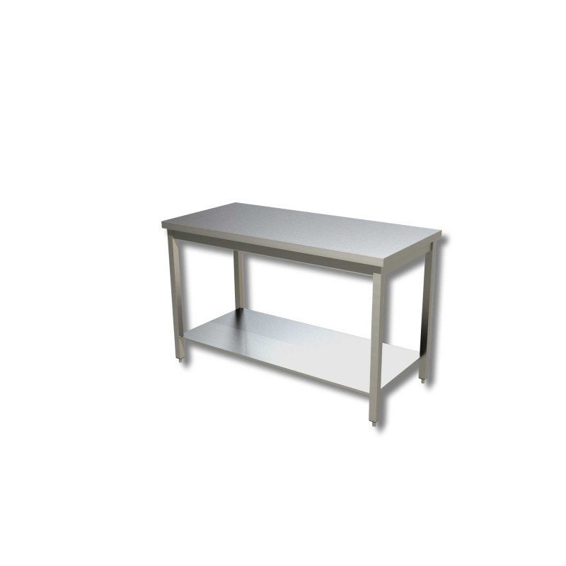 Table inox Centrale avec 1 étagère AISI 304 Dim : 110 x 70 x 85 cm Table inox Centrale avec 1 étagère AISI 304 Dim : 110 x 70 x 85 cm