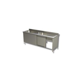 2 bacs de plonge sur placard de rangement fermé - porte coulissante Dim : 180 x 70 x 85 cm