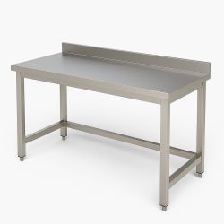 Table inox adossée AISI 304 Dim : 80 x 70 x 85 cm