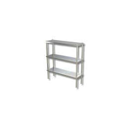 Etagère de rangement perforées pour égouttoir ouvert 3 niveaux Dim : 170 x 40 x 150 cm