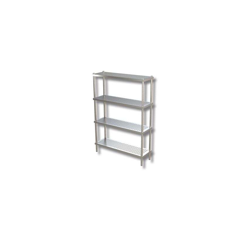 Etagère de rangement perforées pour égouttoir ouvert 3 niveaux Dim : 80 x 50 x 180 cm Etagère de rangement perforées pour égouttoir ouvert 3 niveaux Dim : 80 x 50 x 180 cm