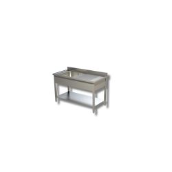 Plonge inox bac à gauche égouttoir à droite avec une étagère Dim : 100x60x85cm