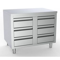 Meuble 6 tiroirs (3 et 3) centrale Dim : 80 x 60 x 85 cm
