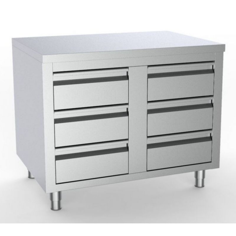 Meuble 6 tiroirs (3 et 3) centrale Dim : 80 x 70 x 85 cm Meuble 6 tiroirs (3 et 3) centrale Dim : 80 x 70 x 85 cm