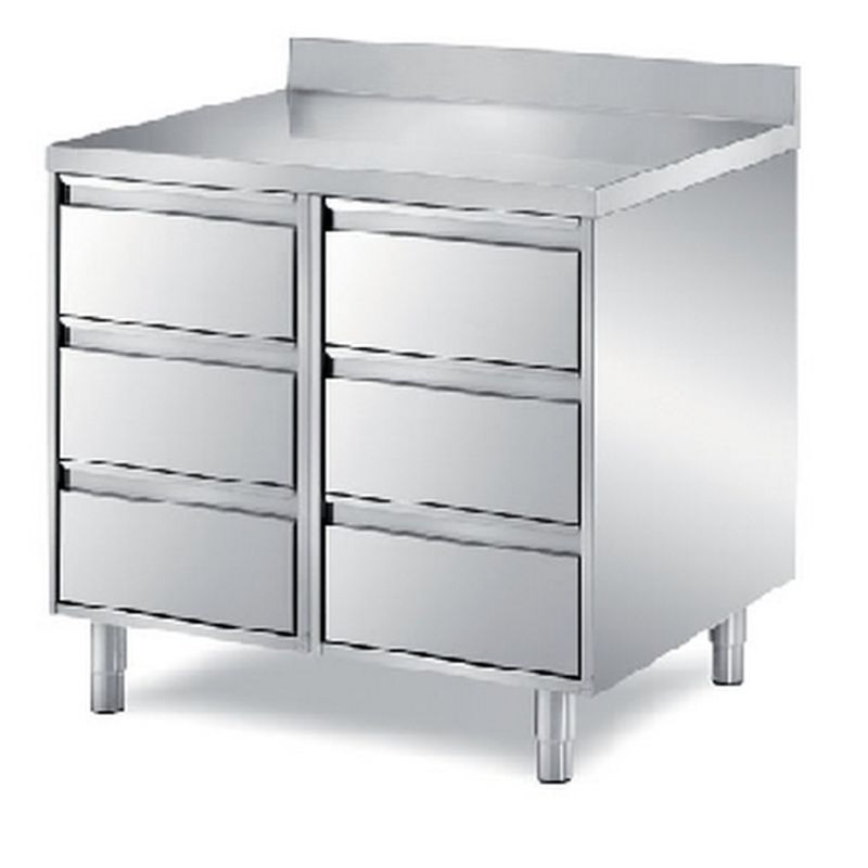 Meuble 6 tiroirs (3 et 3) adossé Dim : 100 x 60 x 85 cm Meuble 6 tiroirs (3 et 3) adossé Dim : 100 x 60 x 85 cm