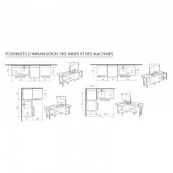 Table avec bac pour machines à capot panier 500 x 500 ou 600 x 500 - PAP712GVF