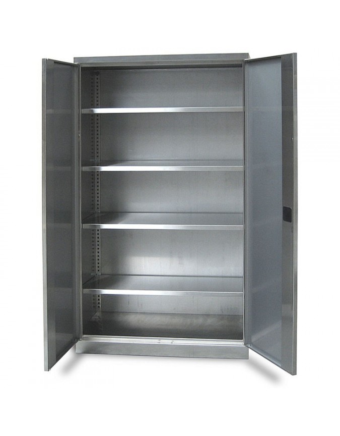 Armoire de rangement inox ferritique - 2 portes battantes ...