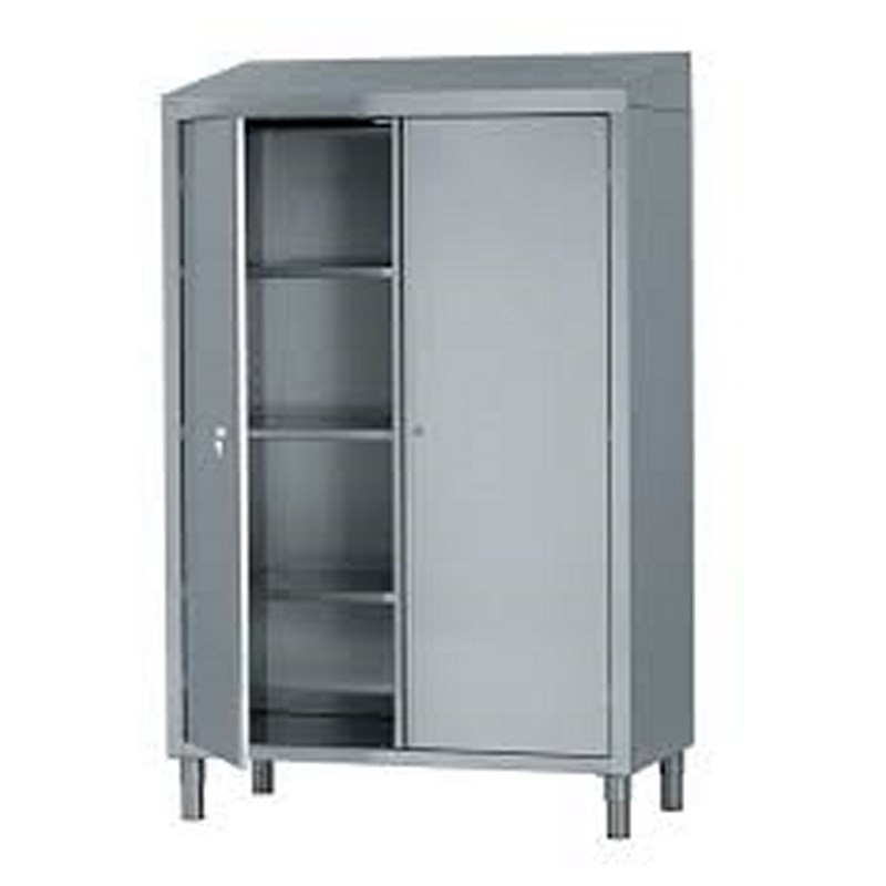 Armoire de rangement inox ferritique 2 portes battantes toit penté