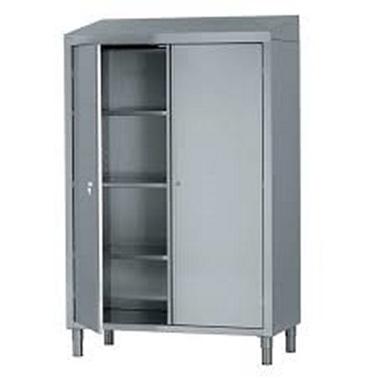 Armoire De Rangement Inox Aisi 304 2 Portes Battantes Toit Pente Larg 1000 Prof 700 Chr Master