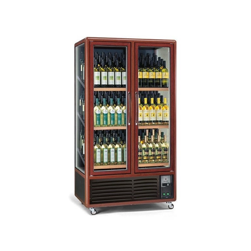 Armoire cave à vins 2 portes 3 faces vitrées 680 litres Capacité