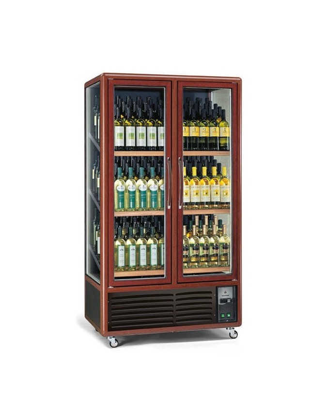 Armoire cave à vins 2 portes 3 faces vitrées 680 litres Capacité 180 bouteilles CHRMASTER