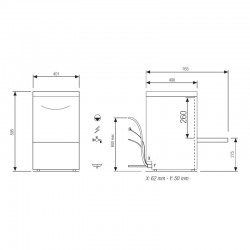 Lave-verres avec affichage digital - Elettrobar - Sans Adoucisseur - Commandes mécaniques - Série FAST